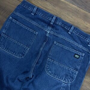 Vintage Key Industries Carpenter Jeans Mens 36x30 Blue Denim Work Pants FS836